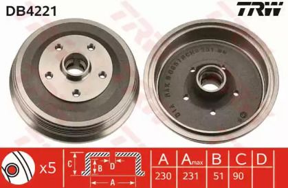 Тормозной барабан TRW DB4221.