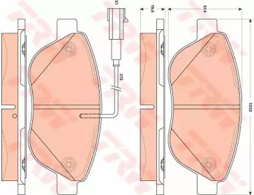 Тормозные колодки на Fiat 500  TRW GDB1879.