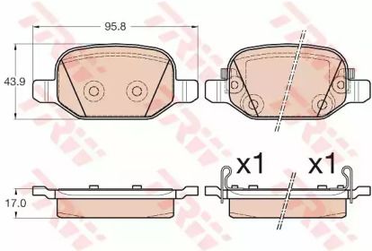 Тормозные колодки на Fiat 500L  TRW GDB2002.