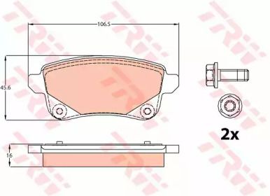 Гальмівні колодки на Renault Scenic 3 TRW GDB2082.