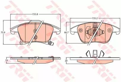 Тормозные колодки на Ford S-Max  TRW GDB2092.