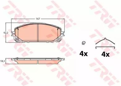 Тормозные колодки на Jeep Cherokee  TRW GDB2142.