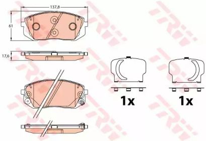 Тормозные колодки на Киа Спортейдж 4 TRW GDB3642.