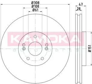 Вентилируемый тормозной диск Kamoka 1031018.