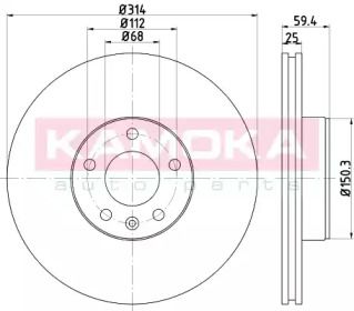 Вентилируемый тормозной диск Kamoka 1031019.