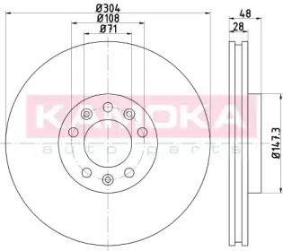 Вентилируемый тормозной диск Kamoka 1031053.