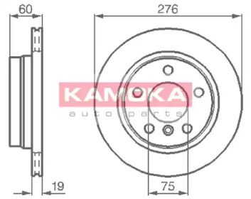 Вентилируемый задний тормозной диск Kamoka 1031662.