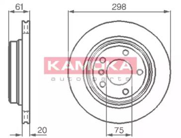 Вентилируемый задний тормозной диск Kamoka 1031672.
