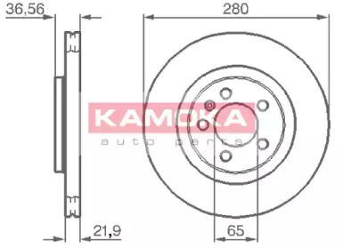 Вентилируемый тормозной диск на Шкода Октавия Тур  Kamoka 1031856.