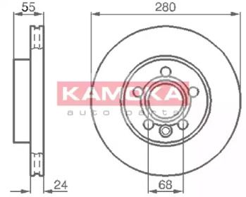 Вентилируемый тормозной диск Kamoka 1032020.