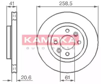 Вентилируемый тормозной диск на Renault Symbol  Kamoka 1032192.