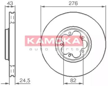 Вентильований передній гальмівний диск Kamoka 1032226.