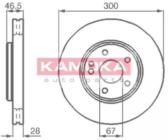 Вентилируемый передний тормозной диск на Крайслер Кроссфаер  Kamoka 1032272.
