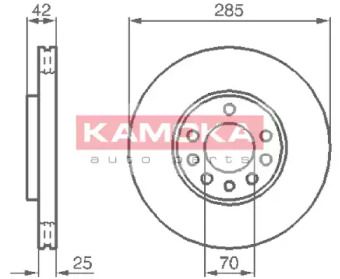 Вентильований передній гальмівний диск Kamoka 1032382.