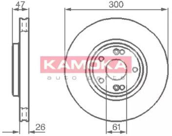 Вентилируемый тормозной диск на Рено Лагуна 2 Kamoka 1032410.