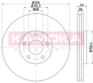Вентилируемый тормозной диск Kamoka 103290.