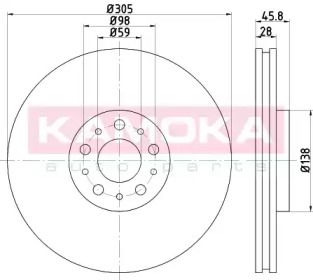 Вентилируемый тормозной диск Kamoka 103294.