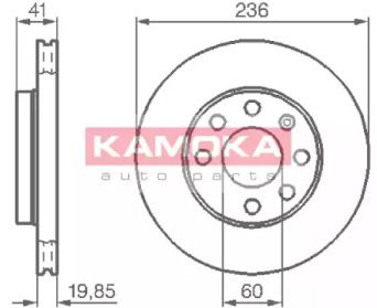 Вентильований гальмівний диск на Опель Кадет  Kamoka 103302.