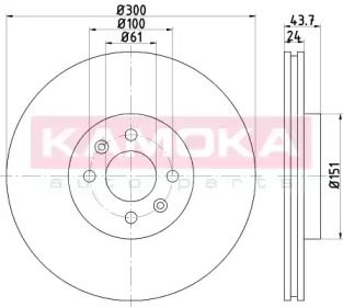 Вентилируемый тормозной диск Kamoka 1033026.