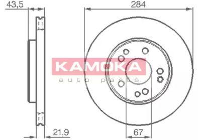 Вентильований гальмівний диск Kamoka 103362.