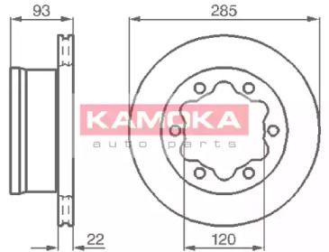 Вентильований задній гальмівний диск Kamoka 103382.