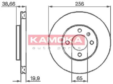 Вентилируемый тормозной диск на Сеат Ароса  Kamoka 103414.