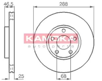 Вентильований гальмівний диск на Audi A6 C4 Kamoka 103640.