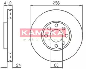Вентильований гальмівний диск Kamoka 1036808.