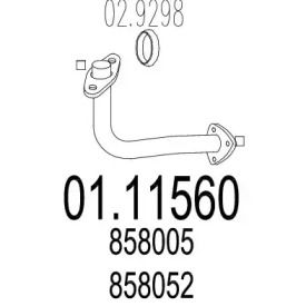 Приемная труба глушителя на Opel Astra F MTS 01.11560.
