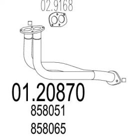 Приемная труба глушителя на Opel Corsa  MTS 01.20870.