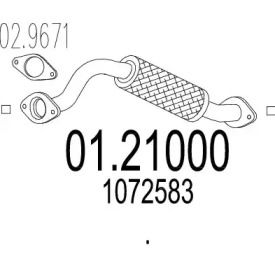 Приемная труба глушителя на Ford Transit Connect  MTS 01.21000.