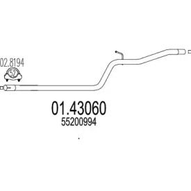Приемная труба глушителя на Fiat Doblo  MTS 01.43060.