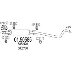 Резонатор на Opel Astra H MTS 01.50585.