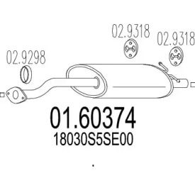 Глушник на Honda Civic  MTS 01.60374.
