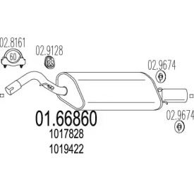 Глушитель на Ford Escort  MTS 01.66860.