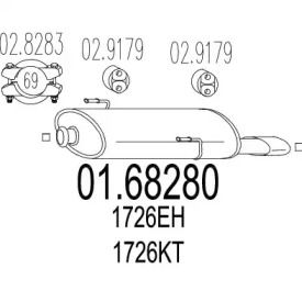Глушитель на Peugeot 206  MTS 01.68280.