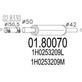 Резонатор на Volkswagen Vento  MTS 01.80070.