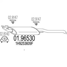 Глушитель на Volkswagen Golf  MTS 01.96530.