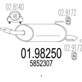 Глушник на Opel Astra H MTS 01.98250.