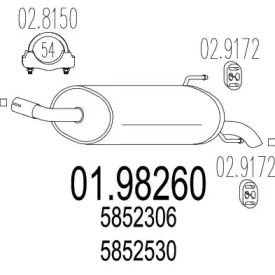 Глушитель на Opel Astra H MTS 01.98260.