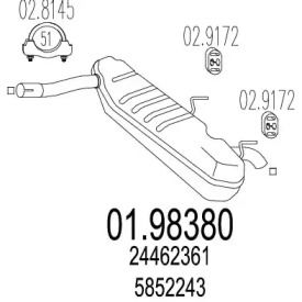 Глушник на Opel Signum  MTS 01.98380.