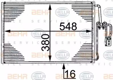 Радиатор кондиционера Hella 8FC 351 301-194.