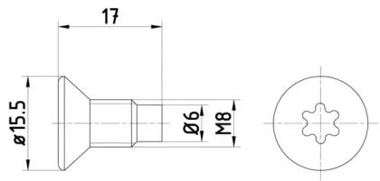 Болт, диск тормозного механизма Hella 8DZ 355 209-041.