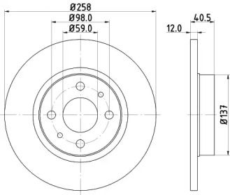 Тормозной диск на Лянча Ипсилон  Hella 8DD 355 101-621.