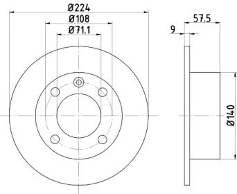Гальмівний диск на Сітроен Ксантія  Hella 8DD 355 103-011.