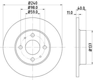 Гальмівний диск на Альфа Ромео 145  Hella 8DD 355 103-151.