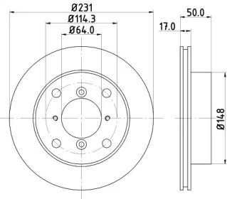 Вентилируемый тормозной диск на Сузуки Альто  Hella 8DD 355 103-921.