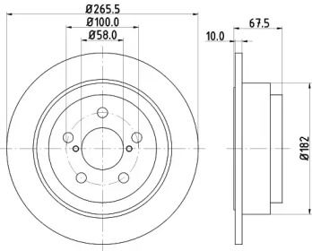 Тормозной диск Hella 8DD 355 105-331.