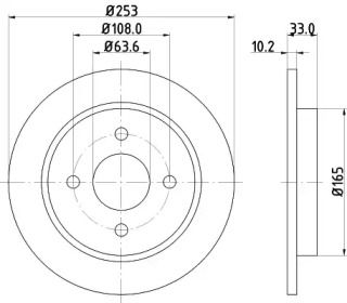 Тормозной диск Hella 8DD 355 105-661.