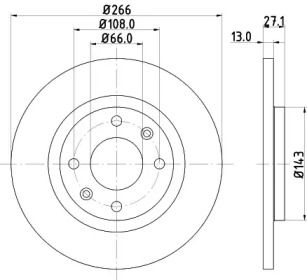 Тормозной диск на Ситроен С-Элизе  Hella 8DD 355 105-751.